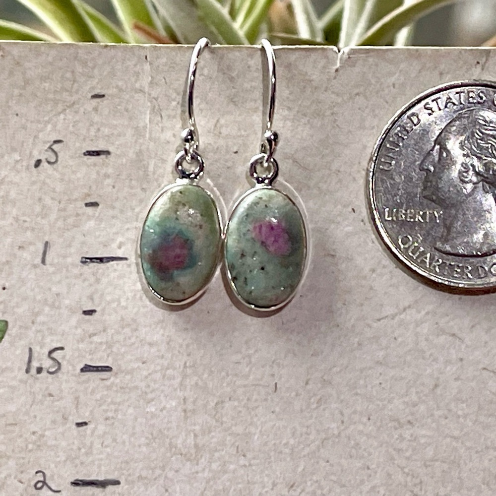 Natural Ruby In Fuchsite Sterling Silver Earrings - image 7
